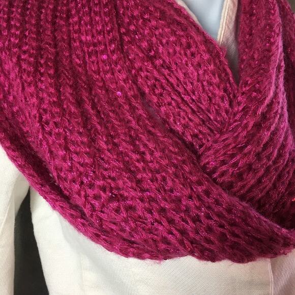 Claire's Pink Sparkle Infinity Scarf - Soft & Stylish - Picture 2 of 4